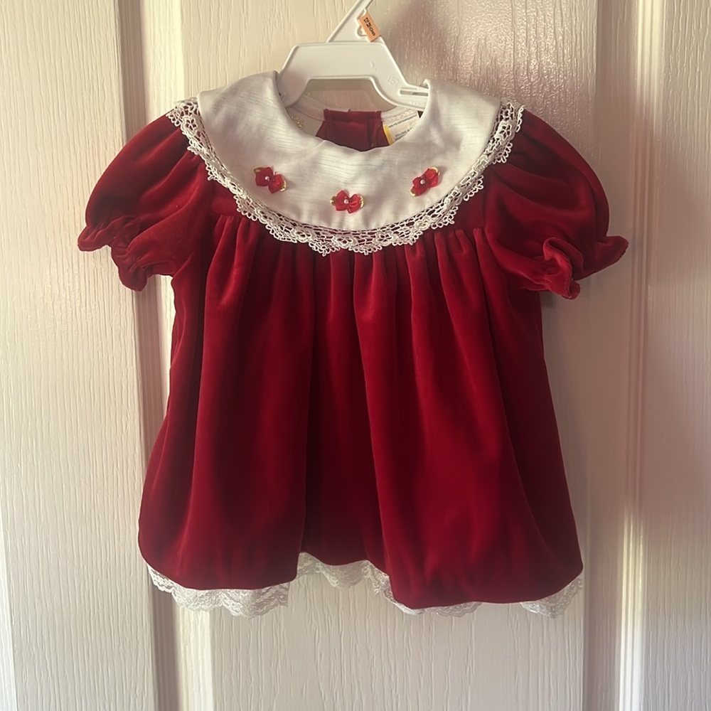 Little Billy Red and White Baby Dress